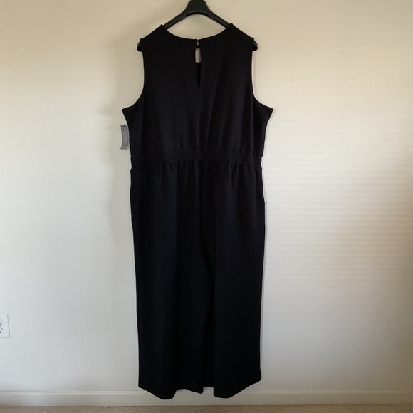 Lane Bryant Journey Elastic Tie-Waist Wide Leg Jumpsuit Sz 30/32 keyhole back - Picture 6 of 16
